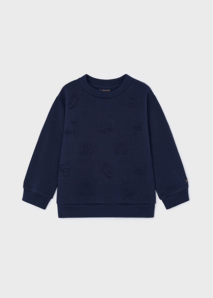 Mayoral Embossed Boys Navy Jumper