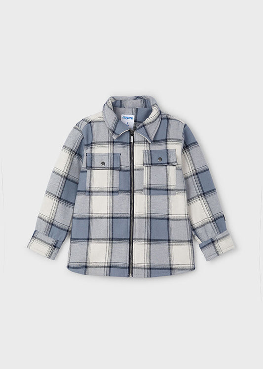 Mayoral Boys Grey Checked Fleece Jacket