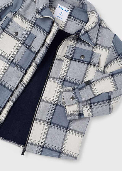 Mayoral Boys Grey Checked Fleece Jacket