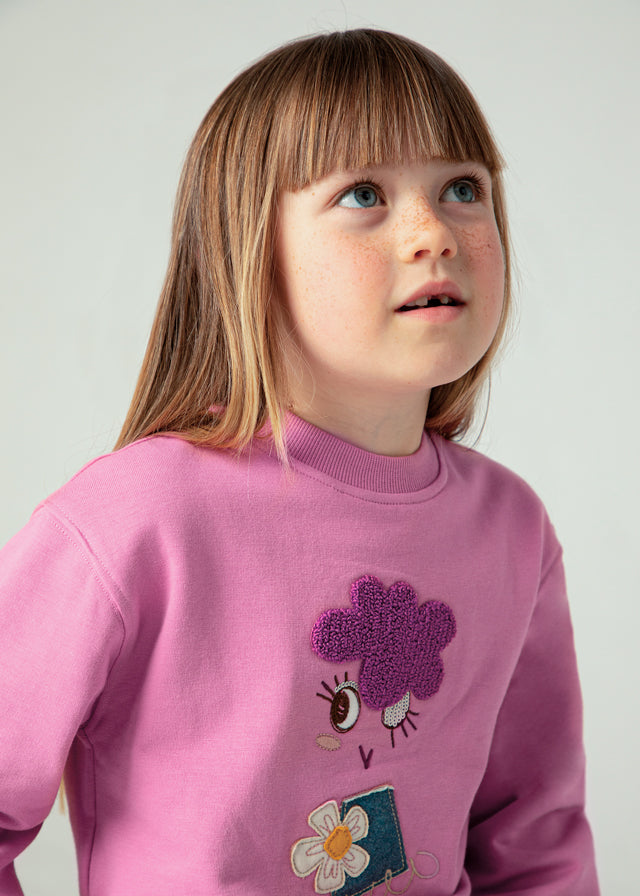 Mayoral Girls Puffed Sleeve Sweatshirt