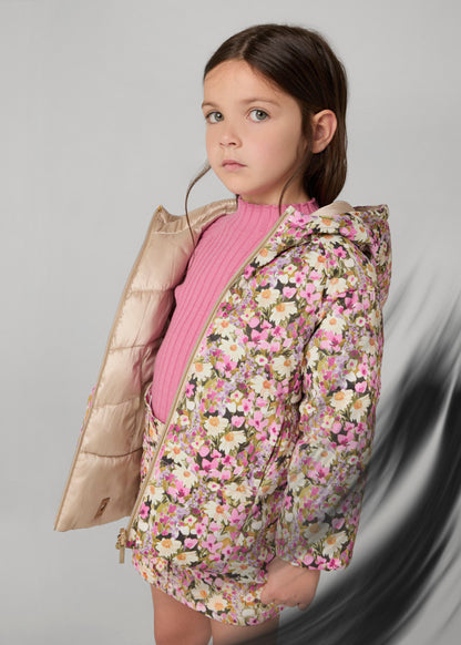 Mayoral Girls Pretty Floral Reversible Padded Coat