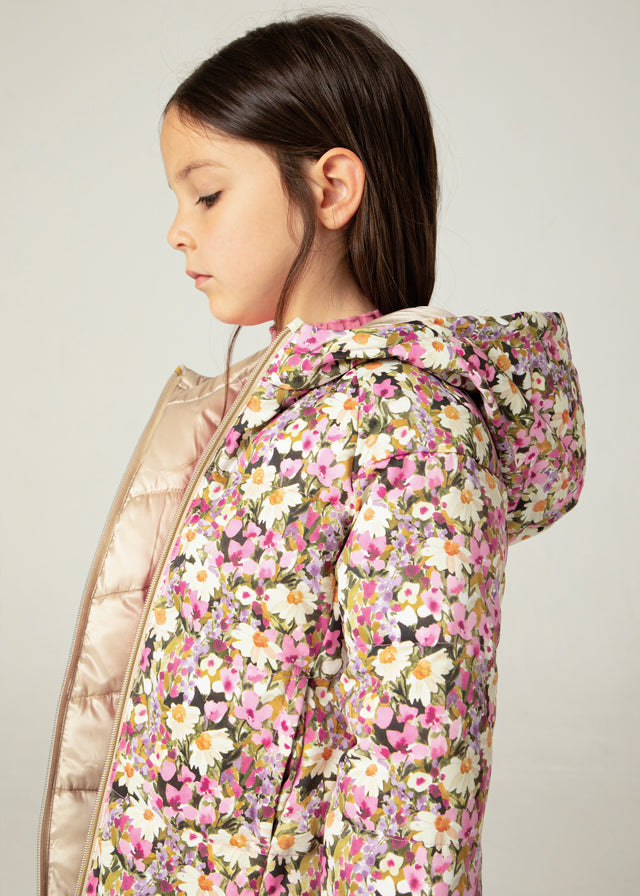 Mayoral Girls Pretty Floral Reversible Padded Coat