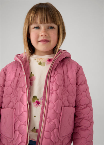 Mayoral Girls Pink Floral Quilted Coat