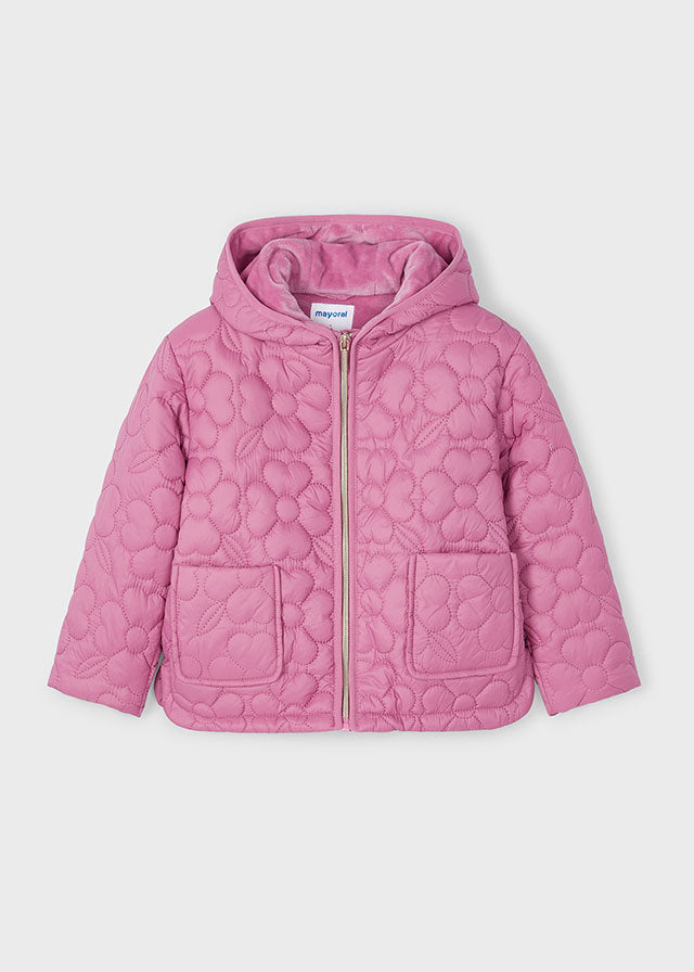 Mayoral Girls Pink Floral Quilted Coat