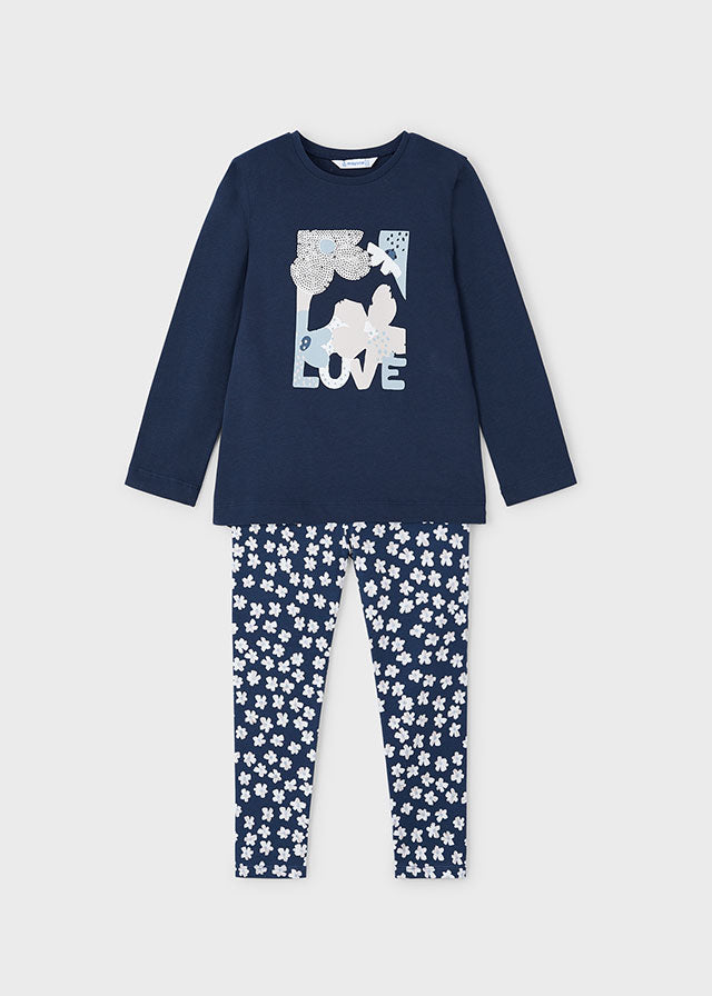 Mayoral Girls Love T-Shirt and Print Leggings Set