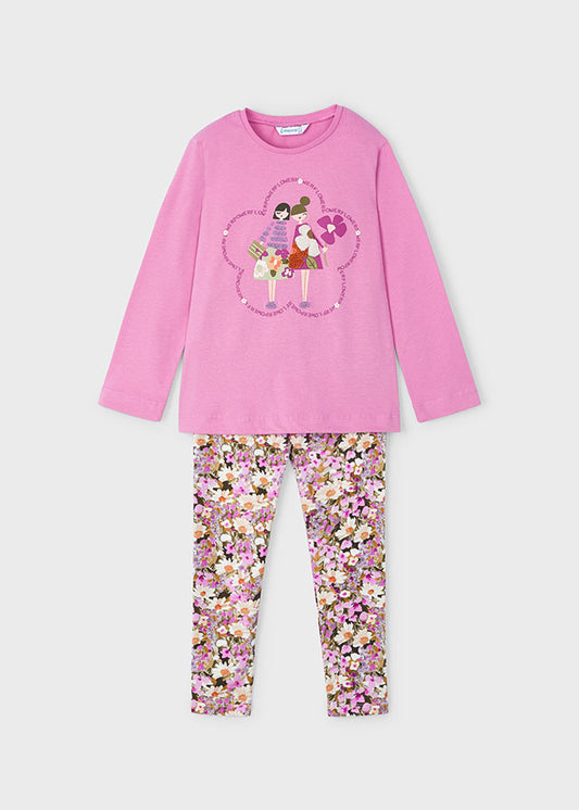 Mayoral Girls Flower Power T-Shirt and Print Leggings Set