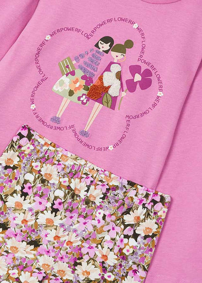 Mayoral Girls Flower Power T-Shirt and Print Leggings Set