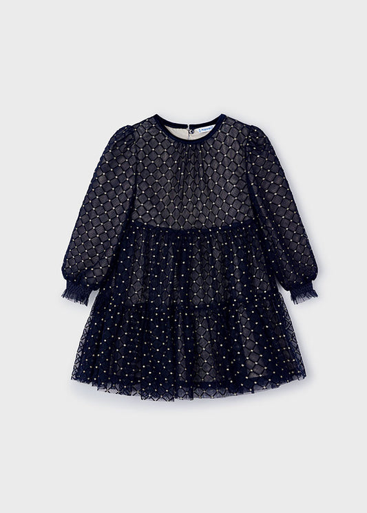 Mayoral Girls Navy Tulle Dress