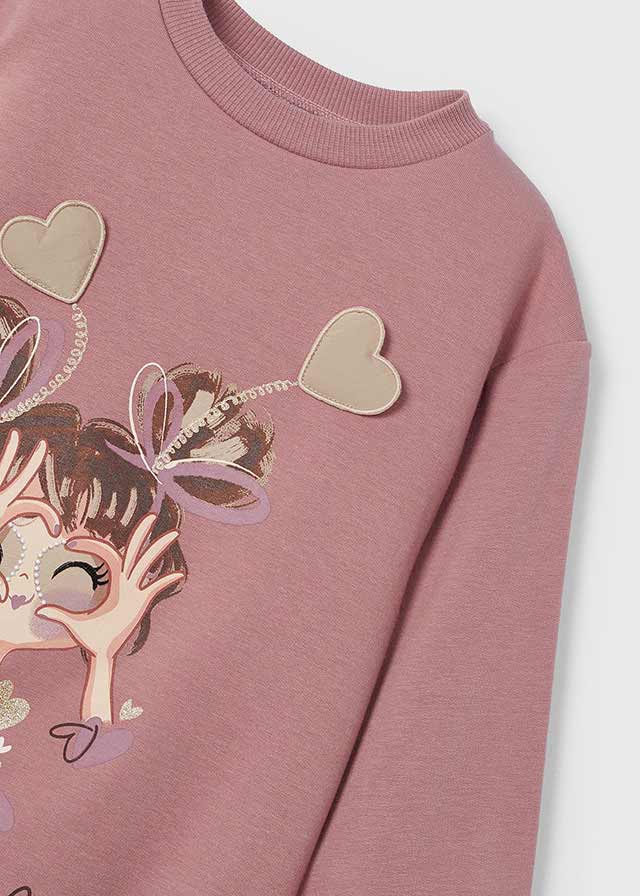 Mayoral Girls Rosy Hearts Jumper Dress