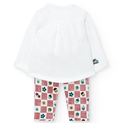 Boboli Baby Girls Acorn 2 piece long sleeve top and leggings Set
