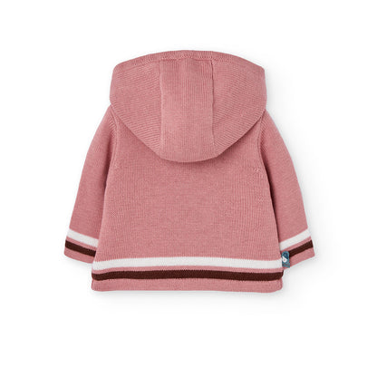 Boboli Baby Girls Knit Pink Button-up Jacket