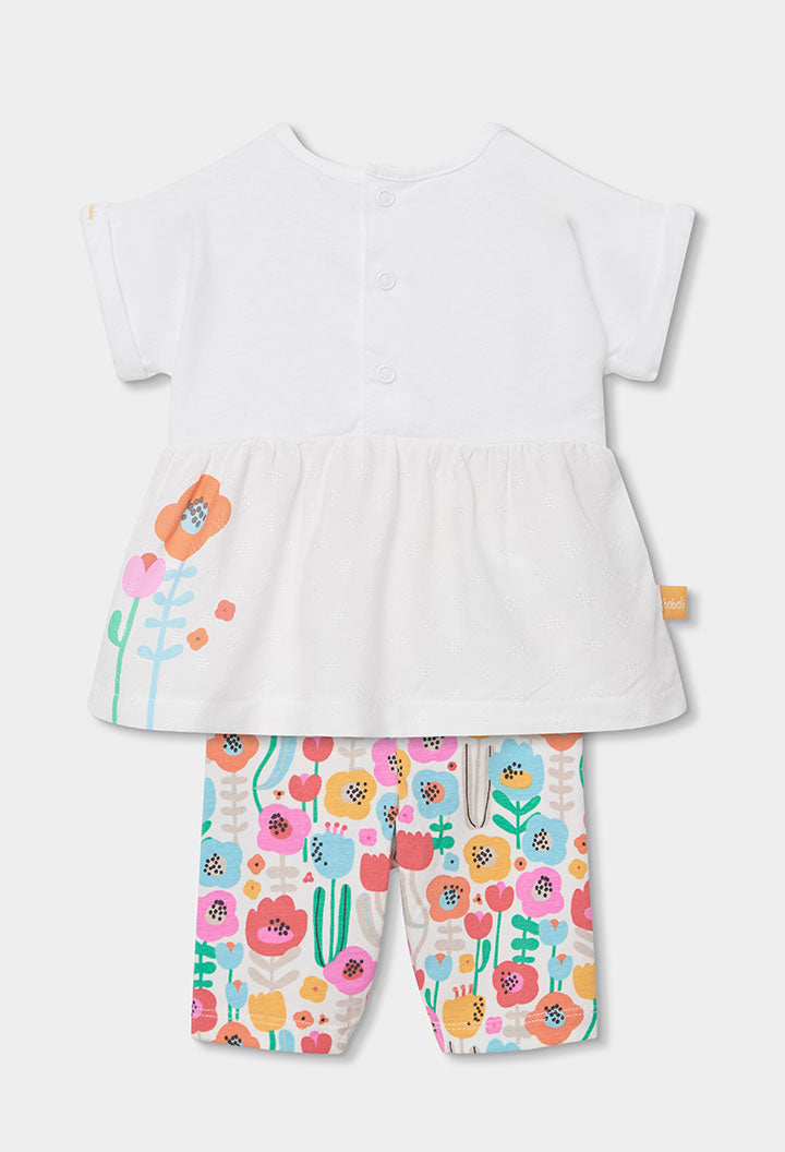Boboli Baby Girls Floral 2 Piece Top and Leggings Set