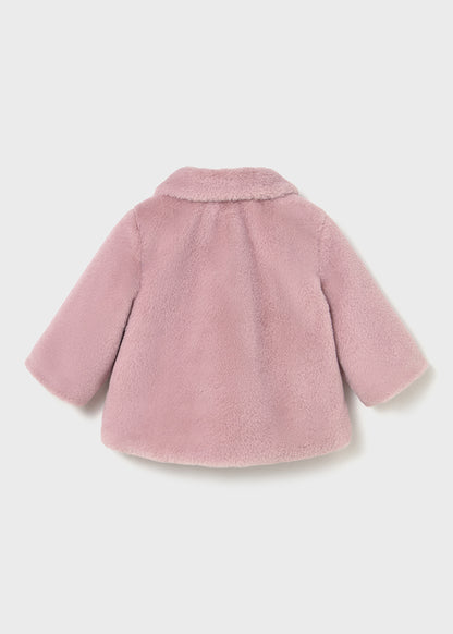 Mayoral Baby Girls Pink Crystal Fur Coat