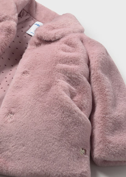 Mayoral Baby Girls Pink Crystal Fur Coat