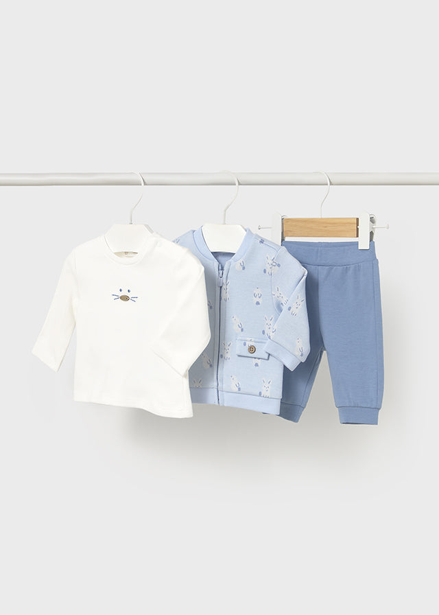 Mayoral Baby Boys Sky Blue Zip-up 3 Piece Tracksuit