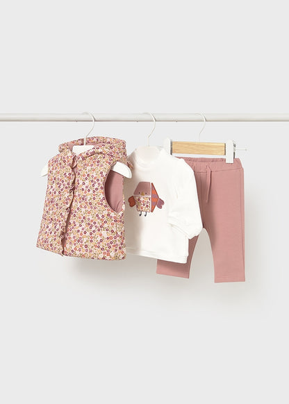 Mayoral Baby Girls Peach Tracksuit and Vest Set