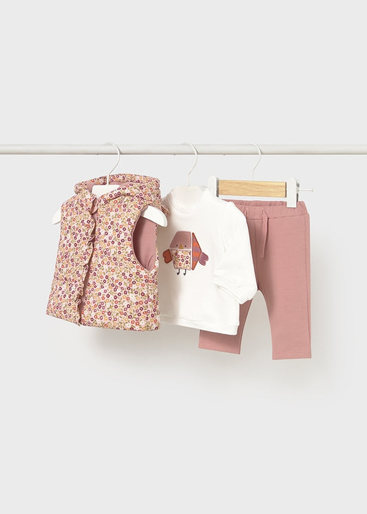 Mayoral Baby Girls Peach Tracksuit and Vest Set