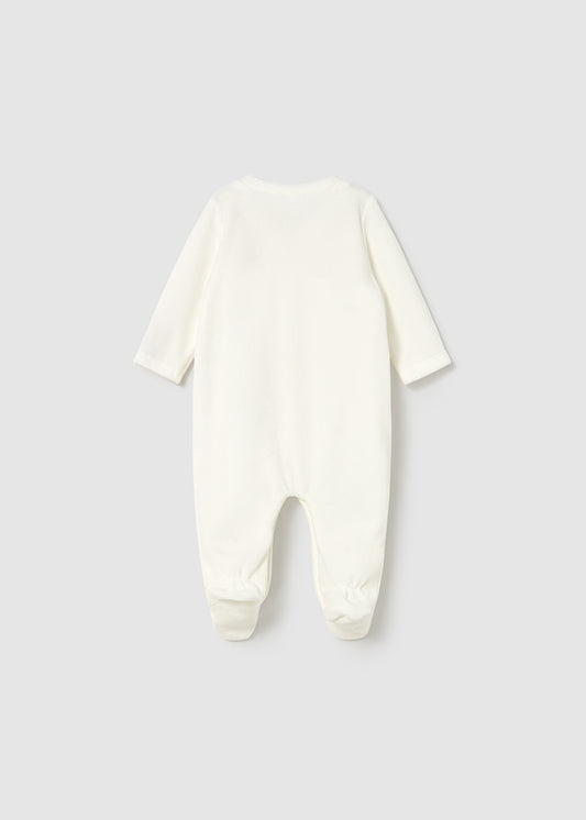 Mayoral Rose Baby Girls White Fleeced Babygrow