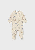 Mayoral Newborn Baby Boy Beige Body Suit With Animal Print