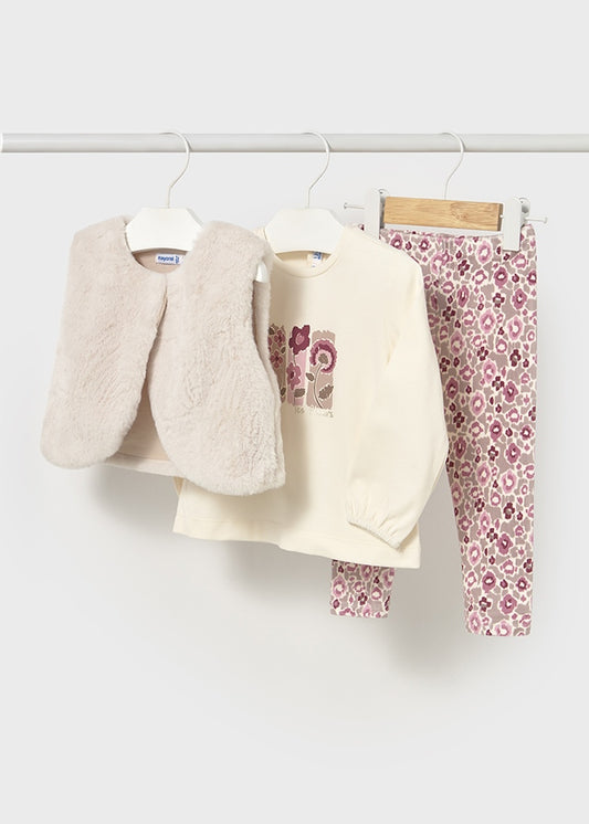 Mayoral Baby Girls Crystal Flower Print 3 Garment Set