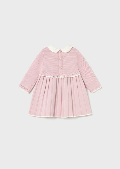Mayoral Baby Girls Pink Knit Pleated Dress