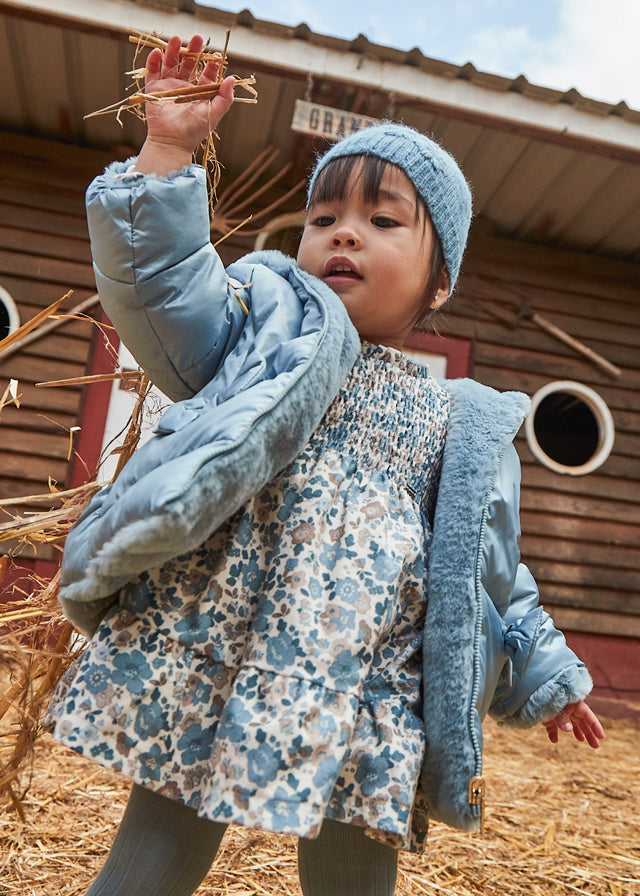 Mayoral Baby Girls Blue Bell Velvet Dress