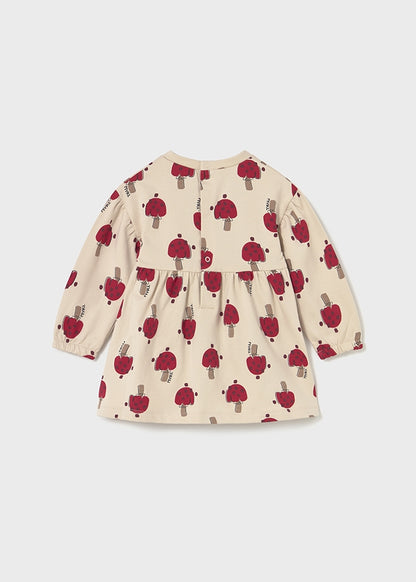 Mayoral Baby Girls Mushroom Fleeced Jumper Dress