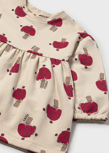 Mayoral Baby Girls Mushroom Fleeced Jumper Dress