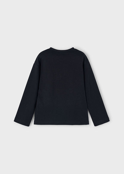 Mayoral Girls Long Sleeve Black Bear T-Shirt