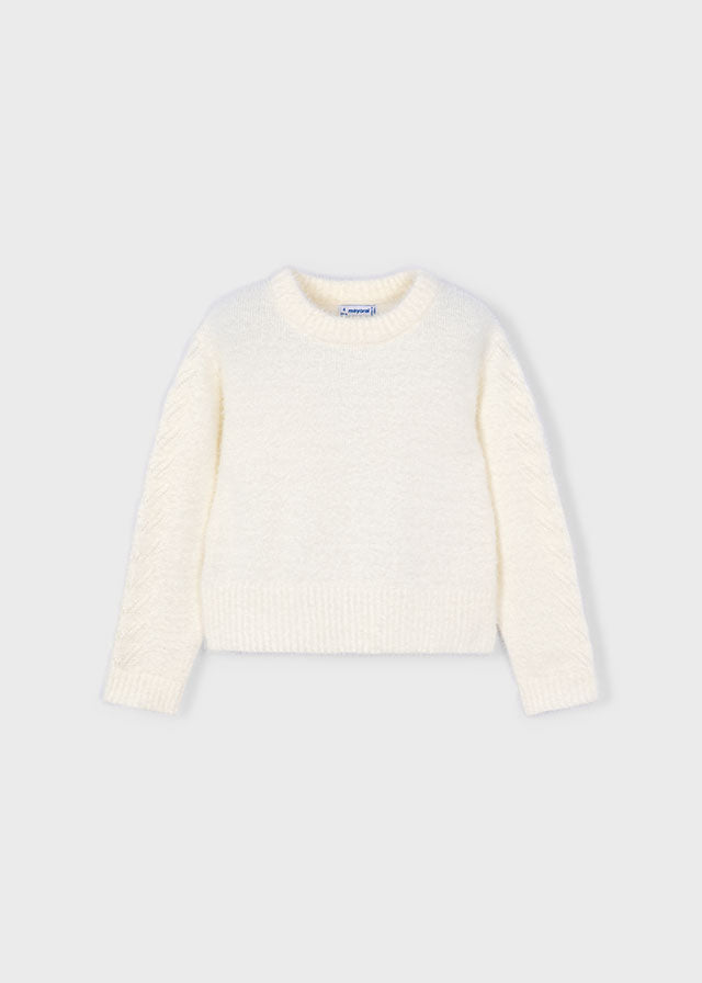 Mayoral Girls Super Soft Off White Woollen Jumper