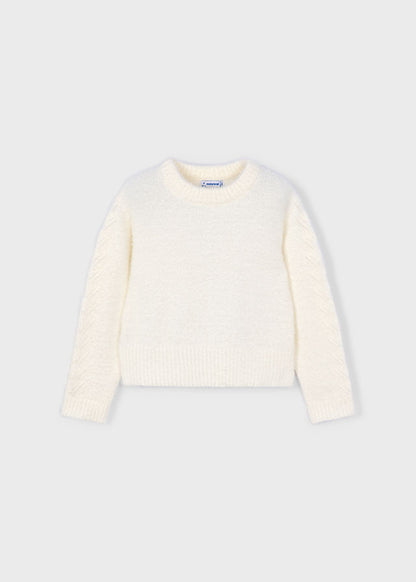 Mayoral Girls Super Soft Off White Woollen Jumper