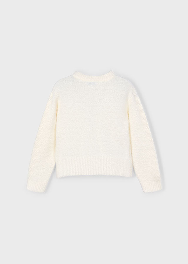 Mayoral Girls Super Soft Off White Woollen Jumper