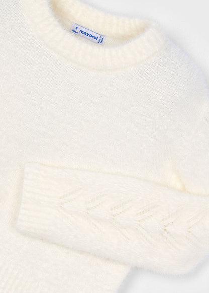 Mayoral Girls Super Soft Off White Woollen Jumper
