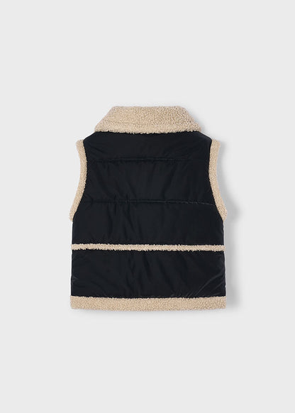 Mayoral Girls Black Fur Gilet
