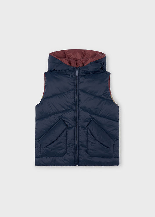 Mayoral Boy Reversible Padded Navy/Burgundy Gilet