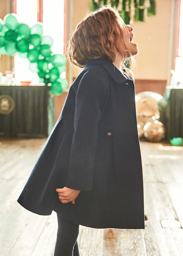 Mayoral Girls Navy Woollen Tailored Coat