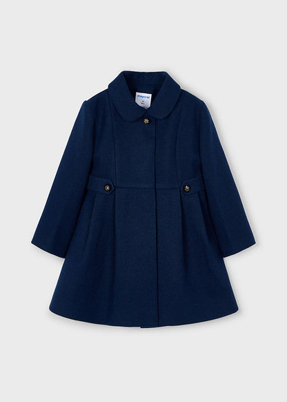 Mayoral Girls Navy Woollen Tailored Coat