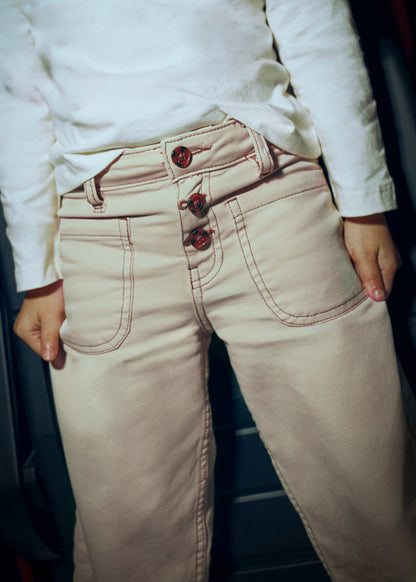 Mayoral Girls Almond Twill Marine Trousers