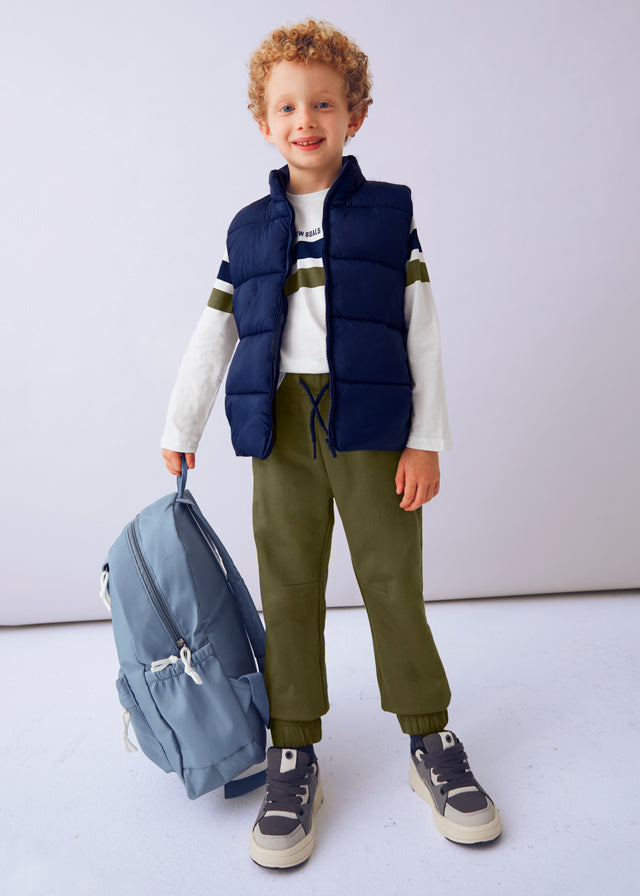 Mayoral Boys 3 Piece Blue-Olive Tracksuit With Gilet