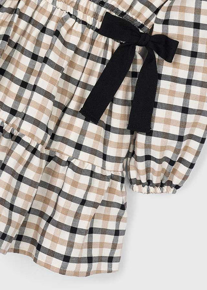 Mayoral Girls Black Plaid Dress