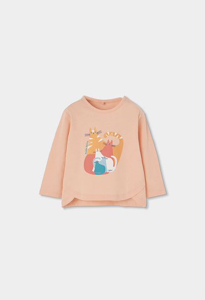 Boboli Baby Girls Cats 2 Piece Long Sleeve Top and Leggings Outfit