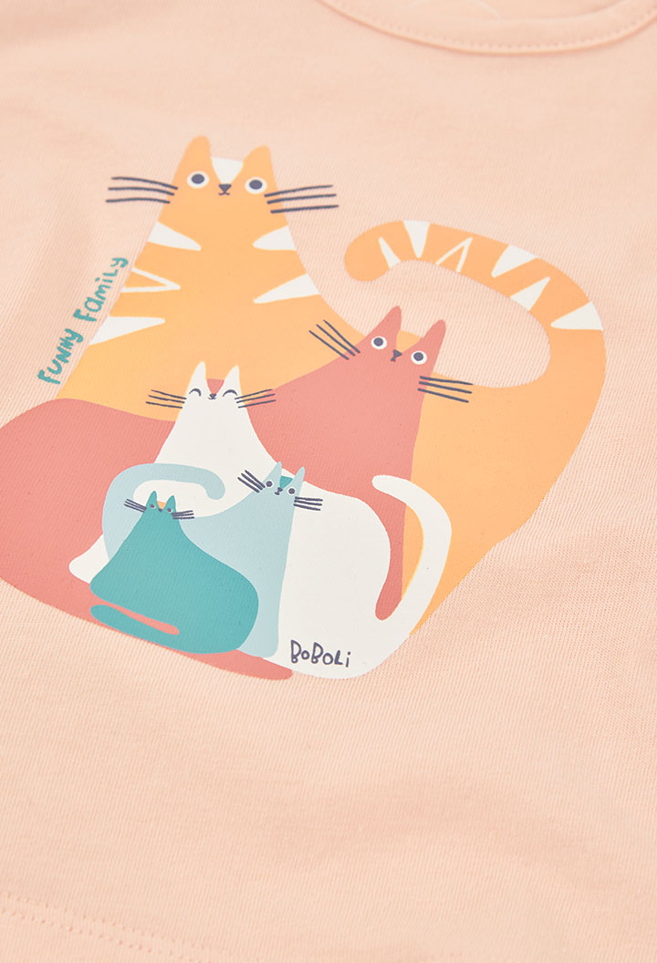 Boboli Baby Girls Cats 2 Piece Long Sleeve Top and Leggings Outfit