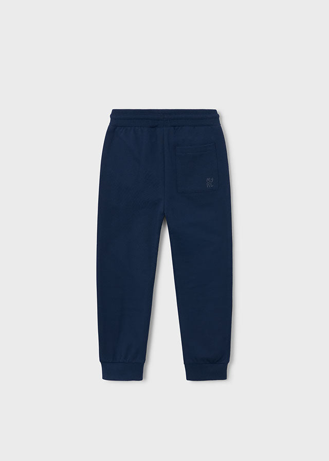 Mayoral Boys Blue Basic Cuffed Fleece Trousers