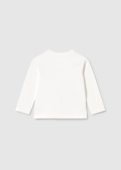 Mayoral Baby Boy Cream Long Sleeved T-Shirt Racing