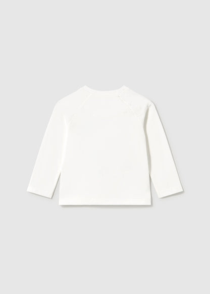 Mayoral Baby Boy Cream Long Sleeved T-Shirt Racing