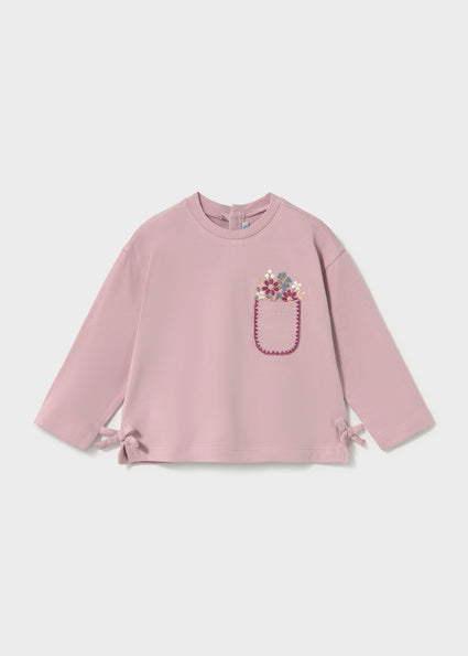 Mayoral Baby Girl Mauve Long Sleeved T-Shirt