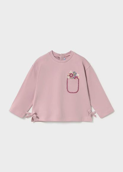 Mayoral Baby Girl Mauve Long Sleeved T-Shirt