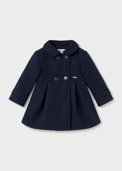 Mayoral Baby Girls Navy Woollen Coat