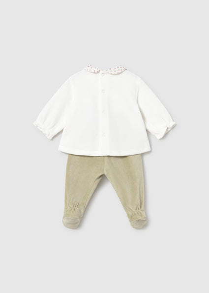Mayoral Baby Girls Bayleaf Velour 2 piece set