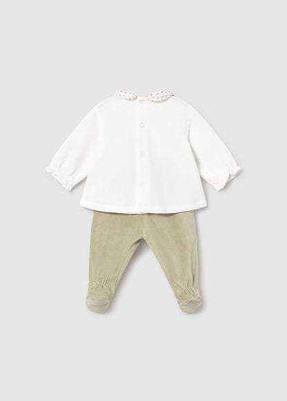Mayoral Baby Girls Bayleaf Velour 2 piece set